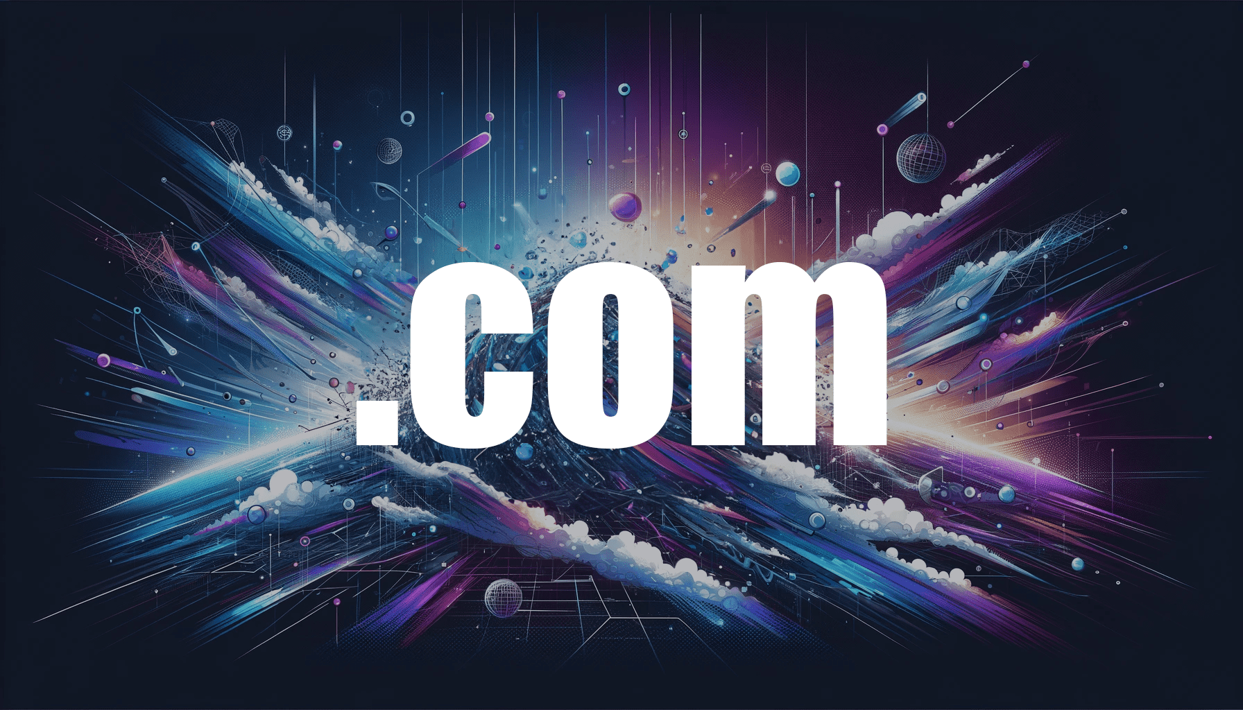 An image of the word com on a dark background.