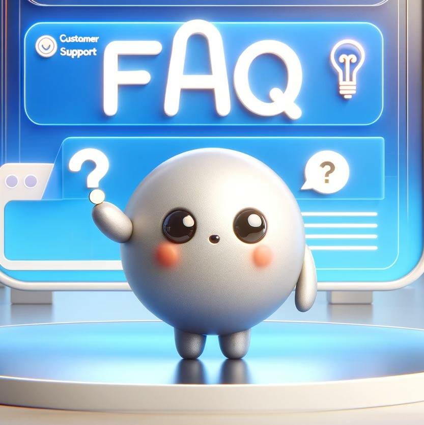 A cartoon character with the word faq in front of it.